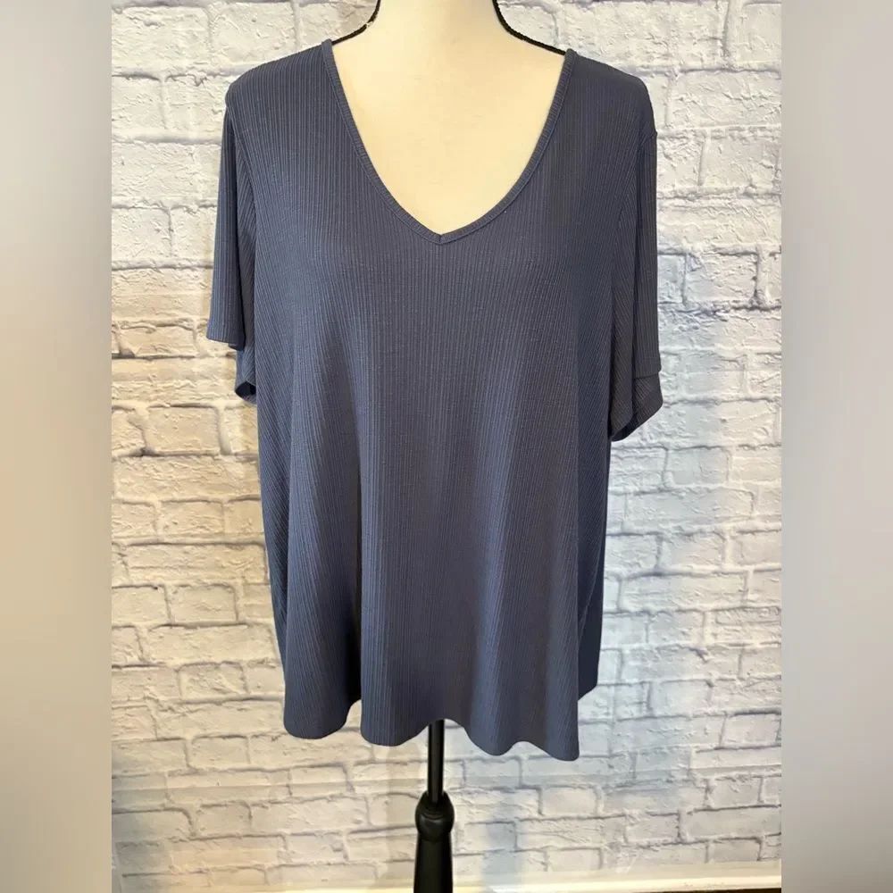 Old Navy Short Sleeve V-Neck Top - Dark Blue